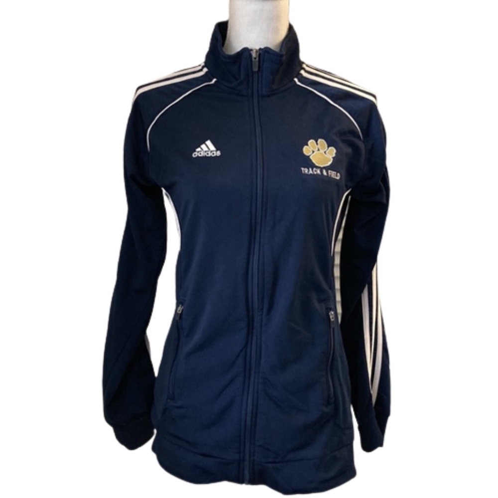 ADIDAS long sleeve blue zip up track jacket